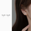 A36361 s925 sterling silver simple cute stars earrings