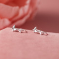 A44683 silver trendy sweet butterfly stud earrings