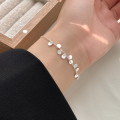 A45067 s925 silver simple gold plate charm cute fringe circle bracelet
