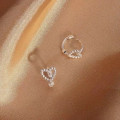 A42902 s925 sterling silver hollowed heart fashion sweet earrings