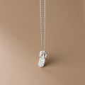 A35282 s925 sterling silver chic simple trendy sweet rhinestone necklace