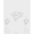 A42637 design hollowed heart sterling silver s925 stud earrings ring