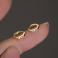 A43788 s925 silver cute rhinestone geometric hoop ear buckle