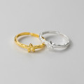 A44133 s925 sterling silver simple wrinkled ring