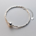 A38242 s925 sterling silver bead charm elegant dainty bracelet