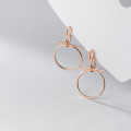 A31565 s925 sterling silver chic statement circle earrings