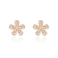 A42328 s925 trendy sweet rhinestone cubic zirconia flower silver stud design earrings