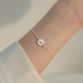 A36130 s925 sterling silver daisy charm bracelet
