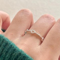 A45405 simple s925 sterling silver heart unique ring