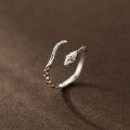 A45122 s925 sterling silver dainty unique serpent ring