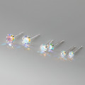 A41917 s925 sterling silver fashion simple rhinestone colorful stud sweet earrings