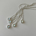 A37709 sterling silver teardrop accessory simple unique necklace
