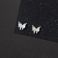 A45447 silver sweet butterfly simple stud earrings