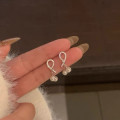 A44558 s925 sterling silver trendy sweet rhinestone rope stud earrings