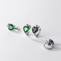 A35474 s925 sterling silver thai silver chic crown rhinestone heartshape vintage earrings