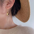 A38839 sterling silver simple fashion long stud earrings