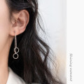 A43173 sterling silver fashion simple circle earrings geometric dangle earrings