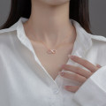 A40458 s925 sterling silver rhinestone design elegant necklace