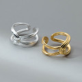 A38388 s925 sterling silver double doublelayer layered rope hollowed elegant grade ring