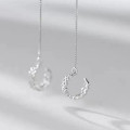 A42217 s925 silver string simple hollowed clipon design earrings
