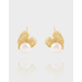 A38683 design heart wrinkled quality stud sterling silver s925 earrings