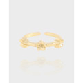 A39402 design minimalist flower adjustable s925 sterling silver ring