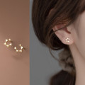 A35851 s925 sterling silver trendy rhinestone star earrings