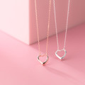 A35215 s925 sterling silver small trendy heart fashion chic cute choker necklace