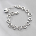 A34963 s925 sterling silver fashion heart8 unique bracelet