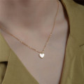 A40370 s925 silver dainty shell heart cute elegant sweet necklace