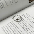A32609 925 sterling silver vintage fashion heartshape simple adjustable ring