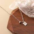 A34146 s925 sterling silver square necklace