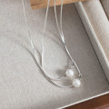 A45046 s925 silver sweet pearl necklace