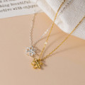 A44195 s925 silver trendy sweet unique hollowed bar flower necklace