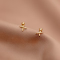 A42936 s925 silver cute simple stud trendy earrings