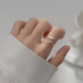 A36993 s925 sterling silver unique fashion serpent adjustable ring
