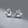 A40837 s925 sterling silver design heartshape stud unique simple earrings