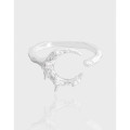 A43965 moon cubic zirconia sterling silver s925 adjustable ring