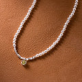 A40838 s925 sterling silver green rhinestone elegant necklace