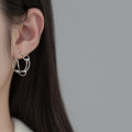 A38277 s925 sterling silver simple hollowed elegant earrings