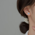 A36673 s925 sterling silver sweet blue butterfly cute trendy earrings