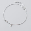 A41080 s925 sterling silver letter charm design bracelet
