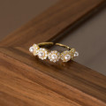 A38322 s925 sterling silver rhinestone flower artificial pearl grade elegant ring