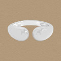 A45489 geometric teardrop adjustable sterling silver s925 ring