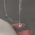 A45353 s925 sterling silver sparkling bunny rhinestone necklace