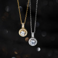 A44382 s925 silver trendy sweet unique simple sparkling rhinestone necklace