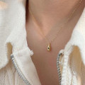 A42728 sterling silver black teardrop simple elegant necklace