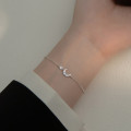 A36098 s925 sterling silver fashion simple trendy rhinestone moon bracelet