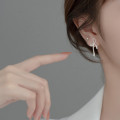A33143 s925 sterling silver trendy sweet hollowed bow earrings