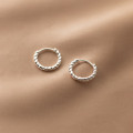 A36701 s925 sterling silver twist circle trendy simple earrings